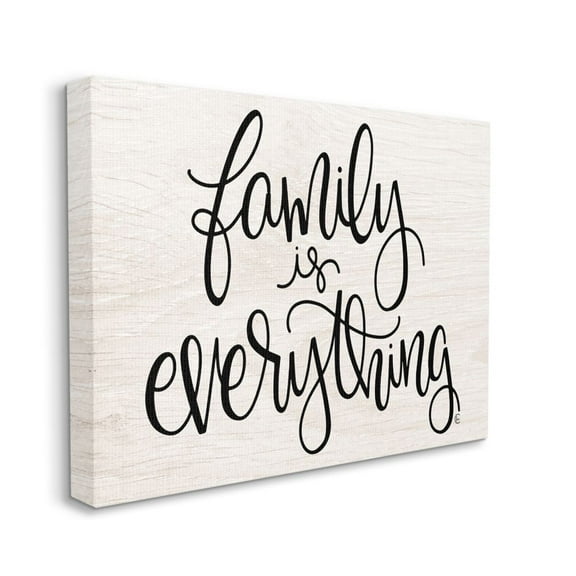 Stupell Industries Family Is Everything Rustic Quote Farm Home Sign Canvas Wall Art Design by Fearfully Made Creations, 16" x 20"