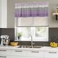 thumbnail image 5 of Purple Grey Wood Grain Valances for Windows, Decorative Rod Pocket Window Valance Curtains, Ombre Rustic Retro Wooden Plank Short Curtain Drapes for Kitchen/Living Room, 2 Panels, 42" W x 12" L, 5 of 8