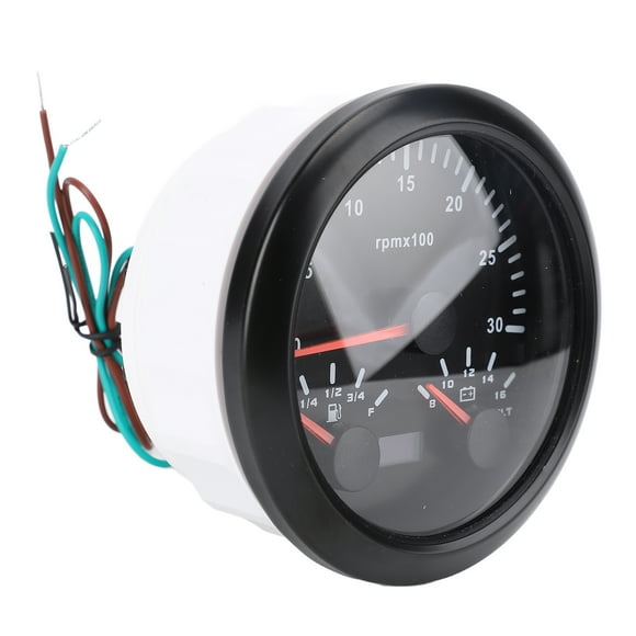85 Mm 3 En 1 Tacómetro De Velocímetro Voltímetro 7 Colores Nivel De Combustible De Luz De Fondo Para Camión De Yates De Vehículos Recreativos