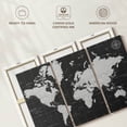 thumbnail image 6 of Elephant Stock Grid Lines World Map Wall Art - Horizontal Multi Panel Canvas - Living Room Wall Decor - Map Multi Panel - Gray And Decor - 38" x 24", 6 of 8