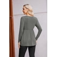thumbnail image 3 of Ekouaer Womens 4 Packs Maternity Shirts Long Sleeve Pregnancy Tops V Neck Tunic Blouses Clothes, 3 of 6