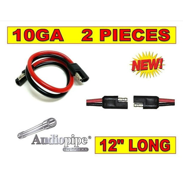 2 Pack 12" Inch Quick Disconnect Connect 10 Gauge 2 Pin Polarized Wire