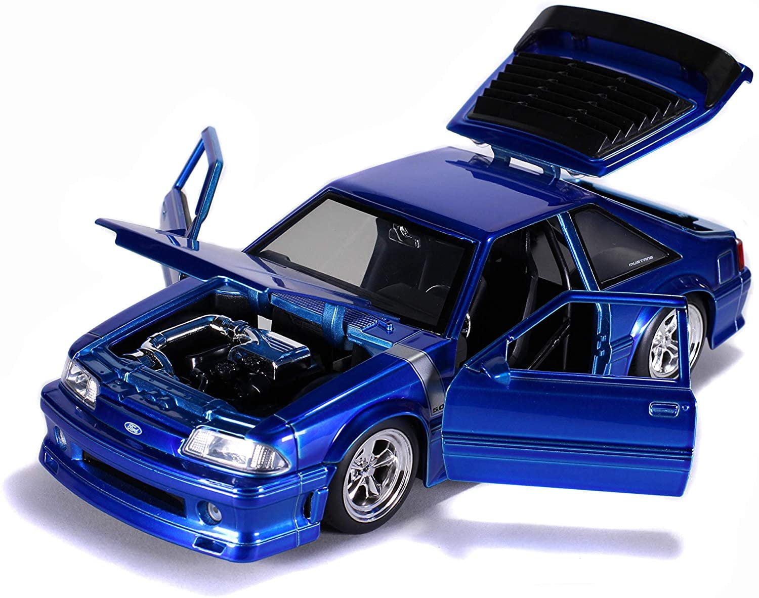 Jada 31863 1-24 Scale 1989 Ford Mustang GT 5.0 Candy Blue & Silver