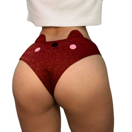 

Qcmgmg Women s Cotton Tanga Seamless T-Back High Waisted Panties Sexy Solid Color Underwear M