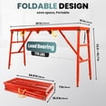 thumbnail image 3 of Heavy Duty Folding Scaffold Platform, 770 LBS Capacity Anti-slip Mesh Scaffolding with One-Touch Automatic Fold for Commercial Use, 3 of 7
