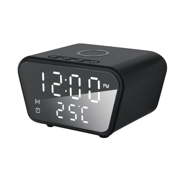 Wireless Charger Clock LED Digital Alarm Clock Temperature Chargers 15W Fast Wireless Charging Charging Station Desktop Clocks, Phone Holder