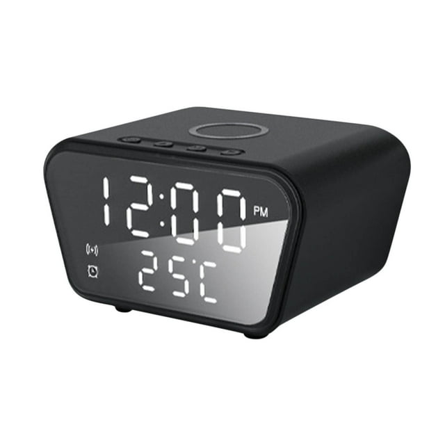 Lksixu Wireless Charger Clock LED Digital Alarm Clock Temperature Chargers 15W Fast Wireless Charging Charging Station Desktop Clocks Wireless Holder Electronics for Home Office School