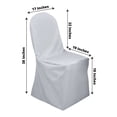 thumbnail image 3 of Efavormart 5PCS | Round Top Silver Polyester Banquet Chair Covers Linen Dinning Chair slipcover For Wedding Party Event Catering, 3 of 11