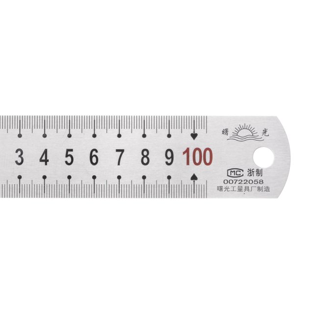 Unique Bargains Stainless Steel Ruler, 40' Metal Rulers 1.3' Wide Inch and Metric Graduation