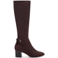 thumbnail image 2 of CHARTER CLUB Womens Chocolate Brown Flower Grommets Bow Accent Padded Jaccque Almond Toe Block Heel Zip-Up Boots Shoes 9 M WC, 2 of 3