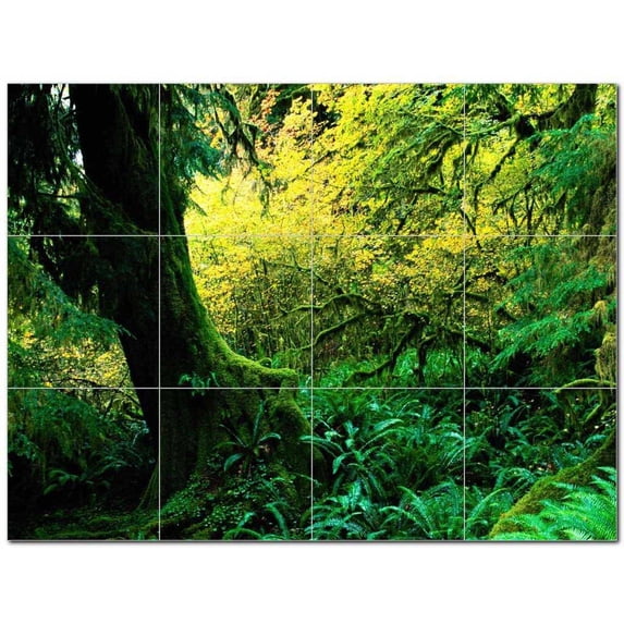 Trees Leaves Ceramic Tile Mural Kitchen Backsplash Bathroom Shower 406056-L43