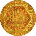 thumbnail image 1 of Ahgly Company Machine Washable Indoor Round Persian Yellow Traditional Area Rugs, 8' Round, 1 of 1
