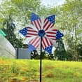 thumbnail image 5 of Patriotic American Flag Windmill Garden Stake (141.5×34cm) – Iron Red White Blue Spinner for 4th of July, Veterans Day & Outdoor Yard Decor, 5 of 6