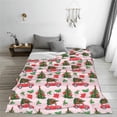 thumbnail image 5 of Throw Blanket Christmas Truck Pink Color Xmas Couch Blankets Plush Flannel Cover Lightweight Soft for Living Room Bed Sofa Travel Office Camping 60 x 80 Inch, 5 of 6