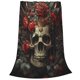thumbnail image 2 of Fotbe Classical Rose Crown Skull Manta de Franela Acolchonada con Estampado, Súper Suave y Esponjosa, Extra Grande para Sofá, Cama, Uso Todo el Año-60"x50", 2 of 7