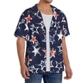 thumbnail image 4 of Honeii 's Watercolor Stars for men's short-sleeved button-up collared shirt featuring a pocket, perfect for beach vacations, and travel adventures., 4 of 5