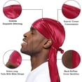 thumbnail image 3 of WoWstyle Silk Durag For Men Women Solid Satin Doo Rags Beanie 360 Wave Skull Cap Silky Bandana Turban Headwrap (Wine), 3 of 6