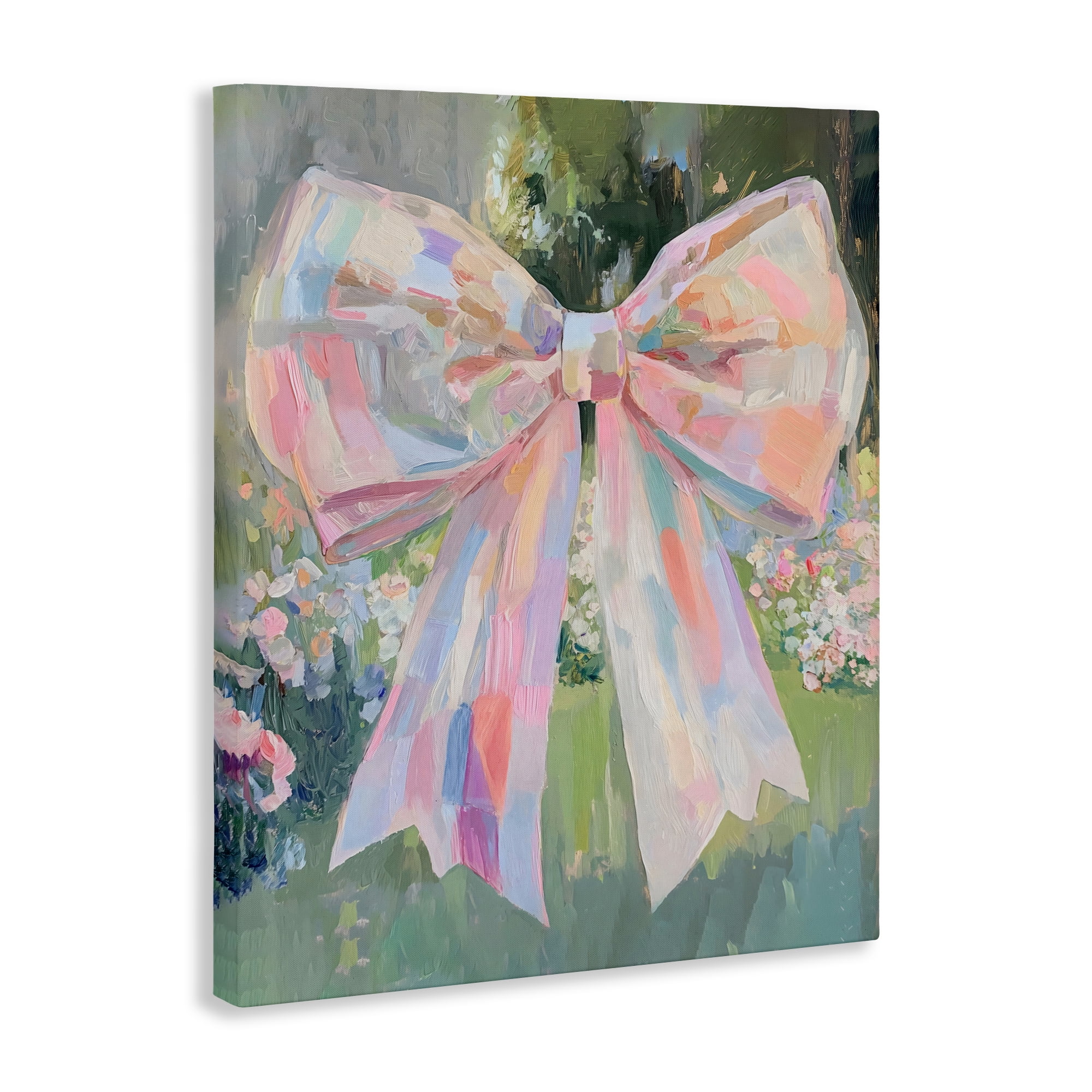 Stupell Industries Iridescent Pink Bow in Garden Canvas Wall Art, design by The Prints Vibe