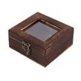 thumbnail image 4 of yuksok Specimens Display Case Dustproof Desktop Decoration Wood Jewelry Storage Box 10cmx10cmx4.5cm, 4 of 9