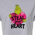 thumbnail image 3 of The Grinch - I'd Steal Your Heart  - Juniors Cropped Cotton Blend T-Shirt, 3 of 5