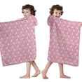 thumbnail image 4 of Pink Cartoon Unicorn Pattern Hooded Bath Towel，50"x30" for Ages 3 To 12 Kids, Quick Dry Lightweight Soft Microfiber Hood Beach Towel Cover Up for Kids, 4 of 7