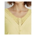 thumbnail image 2 of RALPH LAUREN Womens Yellow Fitted Button Front Long Sleeve V Neck Top M, 2 of 4