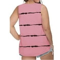thumbnail image 4 of QUINDOS Womens Tank Tops Plus Size Ribbed Pink Summer Casual Plus-Size V-Neck Striped Sleeveness Tops Loose Vest Blouses Camisoles for Women 2025, 4 of 6