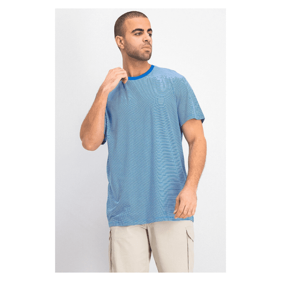 Calvin Klein Men's Feeder Striped Supima Cotton T-Shirt, Blue, XS