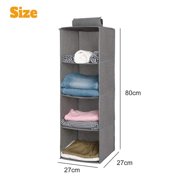 Shappy 4 Pack Hanging Closet Organizers and Storage, 6 Shelf Wide Dorm  Closet Sweater Clothes Hat Baseball Cap Organizer Hanging Storage Shelves