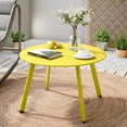 thumbnail image 7 of LAUSAINT HOME Round Outdoor Coffee Table, 27.6” Weather Resistant Metal Patio Side Table, Yellow, 7 of 7