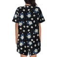 thumbnail image 3 of Naloa Daisies Flowers Women's Short-Sleeved Pajama Set, Loungewear, Summer pajamas, Breathable Cozy - 3X-Large, 3 of 9