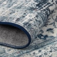 thumbnail image 3 of Washable Vintage Area Rug Runner - Non-Slip, Low-Pile Carpet for Living Room, Bedroom, Dining Room, Hallway, Kitchen, Soft Distressed Oriental Floral, Versatile for Home Decor - Colors: Gray/Tan/Blue, 3 of 8