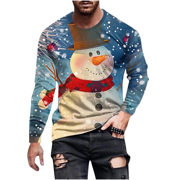 Merry Christmas Sweatshirts for Men Crewneck Sweatshirts Men Vintage Long Sleeve Shirt Mens Hoodies Pullover Funny Mens Sweaters