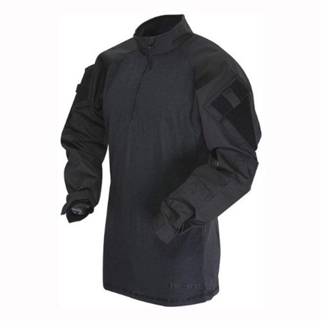 Camisa Tru-Spec T.R.U. 1/4 Cremallera Combate Negra 2XL Manga Larga