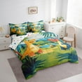 thumbnail image 3 of Castle Fairy Kawaii Dinosaur Twin Bedding Sets 7-Piece for Children Kids Teens,Cartoon Animal Dino Bedding Comforter Set Microfiber,Jungle Wildlife Breathable Sheet Sets,Super Cozy Room Decor, 3 of 8