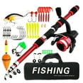 thumbnail image 1 of Fishing Gear Telescopic Rod Set with Reel for Outdoor Angling 6ft Fiberglass Telescopic Rod and Reel Portable Fishing Rods for Lakes Seas Heavy-Duty Lightweight Handle Easy Extendable, 1 of 2
