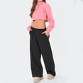 thumbnail image 4 of Wide Leg Sweatpants Women Low Rise Fleece Sweat Pants Elastic Waist Baggy Jogger Pants With Pockets Athletic Comfy, 4 of 8