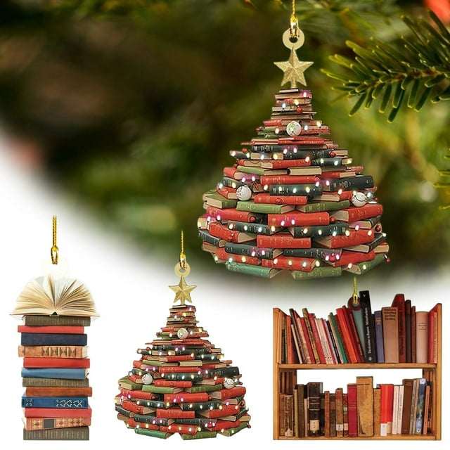 Xihbxyly Adorno Navideño con Forma de Árbol, Decoración Acrílica Única, Diseño Colgante, Versátil para Árbol de Navidad o Decoración Del Hogar, Ideal para Regalo Festivo, Tamaño de 8 Cm.