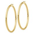 thumbnail image 2 of 14k Yellow Gold Hoop Earrings for Women, Classic Round Polished Medium Hoops, Lightweight Minimalist Everyday Jewelry, Elegant Timeless Style, 2 of 6
