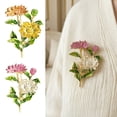 thumbnail image 2 of Brooch Pin Enamel Coloring Three Chrysanthemums Design Zinc Alloy Pin Coats Suits Sweaters Dresses Badge Party Accessory, 2 of 8