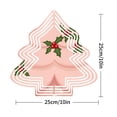 thumbnail image 3 of Stylish Metal Hanging Christmas Tree Wind Spinner - Abstract Design with Holly Leaves & Berries for Festive Garden Decor, 3 of 7