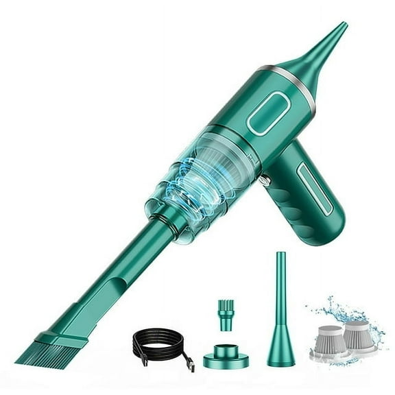 Handheld Vacuum Cordless, 29000PA Powerful Car Vacuum Cleaner, 120W Mini Rechargeable Hand Held Vacuum, Hand held Vacuum with Strong Suction Bug Sucker for Home, Pet Hair, Car, Green