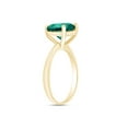 thumbnail image 4 of AFFY Heart-Cut Simulated Emerald May Birthstone Solitaire Ring In 14K Yellow Gold Over Sterling Silver (3.5 Cttw), 4 of 7
