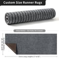 thumbnail image 2 of MIDUORUG Gray Striped Indoor Outdoor Runner Rug, Non Slip Rubber Backing Carpet Runner for Hallway Kitchen Entryway, 2' x 6', 2 of 7