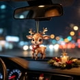 thumbnail image 7 of Hyknon Cute Acrylic Christmas Ornaments Pendant, Clear 2D Flat Festive Decor with Hanging Rope, Thick Reindeer Rearview Mirror Pendant, Portable Hanging Decor for Xmas Tree Car Backpack Holiday Gifts, 7 of 7