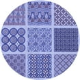 thumbnail image 1 of Ahgly Tapis Rond Lavable en Machine Intérieur Transitionnel Bleu Ardoise, 3 Pieds Rond, 1 of 7