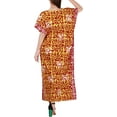 thumbnail image 4 of HAPPY BAY Women's Summer Batik Caftan Long Loungewear Dashiki House Dress V Neck Kaftan Sleepwear for Women Nightgown Plus Size 3X-4X Yellow, Floral, 4 of 4