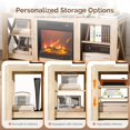 thumbnail image 6 of VINGLI Fireplace TV Stand up to 70 inch TVs, Farmhouse Entertainment Center with Electric Fireplace Heater & Adjustable Shelves, Fireplace Media Console Table, Natural Oak, 6 of 8