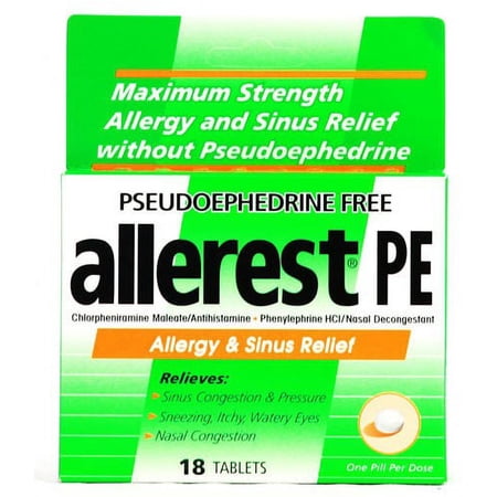 Allerest PE Allergy & Sinus Relief Tablets, 18ct