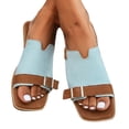 thumbnail image 4 of Summer New Plus-size One-line Buckle Matching Color To Wear Beach Sandals Sandals for Women 2025 Blue 43, 4 of 8